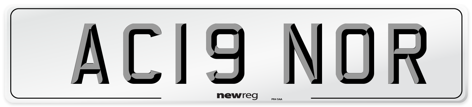 AC19 NOR Number Plate from New Reg
